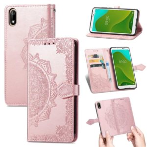 For Wiko Jerry 4 Mandala Flower Embossed Horizontal Flip Leather Case with Holder & Three Card Slots & Wallet & Lanyard(Rose Gold) (OEM)