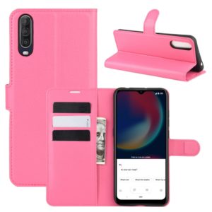 For Wiko view 4/ 4 lite Litchi Texture Horizontal Flip Protective Case with Holder & Card Slots & Wallet(Rose red) (OEM)