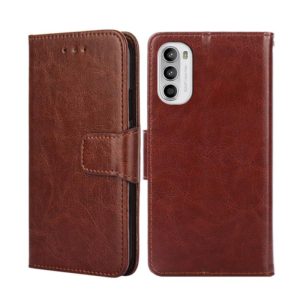 For Motorola Moto G52 4G/G82 5G Crystal Texture Leather Phone Case(Brown) (OEM)