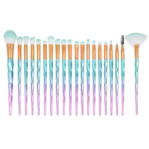 20 in 1 Diamond Handle Eye Brush Multi-functional Makeup Brush, Pink+Blue Handle and Sky Blue Brush (OEM)