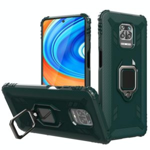 For Xiaomi Pocophone M2 Pro Xiaomi Pocophone M2 Pro Carbon Fiber Protective Case with 360 Degree Rotating Ring Holder(Green) (OEM)