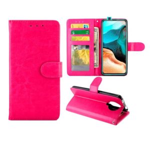 For Xiaomi Redmi K30 Pro Crazy Horse Texture Leather Horizontal Flip Protective Case with Holder & Card Slots & Wallet & Photo Frame(Rose Red) (OEM)