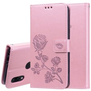 Rose Embossed Horizontal Flip PU Leather Case for Xiaomi Redmi 7, with Holder & Card Slots & Wallet (Rose Gold) (OEM)