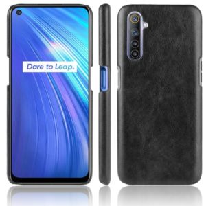 For Oppo Realme 6 Shockproof Litchi Texture PC + PU Case(Black) (OEM)