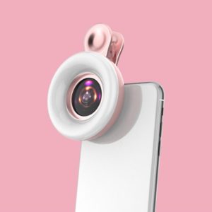 Mobile Phone Macro Lens Beauty Makeup Selfie Light(Pink) (OEM)