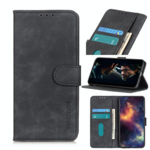 For Wiko View5 / View5 Plus KHAZNEH Retro Texture PU + TPU Horizontal Flip Leather Case with Holder & Card Slots & Wallet(Black) (OEM)