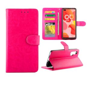 For Huawei Nova 6 Crazy Horse Texture Leather Horizontal Flip Protective Case with Holder & Card Slots & Wallet & Photo Frame(Magenta) (OEM)