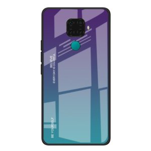 For Huawei Nova 5i Pro / Mate 30 Lite Gradient Color Glass Case(Purple) (OEM)