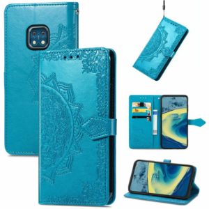 For Nokia XR 20 Mandala Embossing Pattern Horizontal Flip Leather Case with Holder & Card Slots & Wallet & Lanyard(Blue) (OEM)
