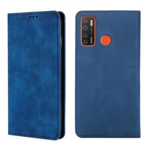 For Tecno Camon 15 CD7 / Camon 15 Air / Spark 5 / Spark 5 Pro KD7 K Skin Feel Magnetic Horizontal Flip Leather Case with Holder & Card Slots(Blue) (OEM)