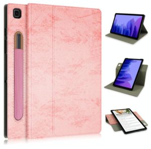 For Samsung Galaxy Tab A7 10.4 2020 Solid Color 360 Degrees Rotation Tablet Leather Case with Holder(Pink) (OEM)