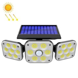 138 LED Solar 3-Head Rotatable Wall Lights Human Sense Outdoor Waterproof Garden Street Light (OEM)