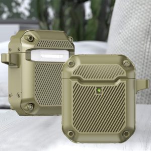 Shield Armor Shield Armor Waterproof Wireless Earphone Protective Case For AirPods 1/2(ArmyGreen) (OEM)