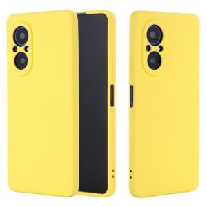 For Honor 50 SE Solid Color Liquid Silicone Dropproof Full Coverage Protective Case(Yellow) (OEM)