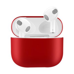 Solid Color Silicone Earphone Protective Case for AirPods 3(Red) (OEM)