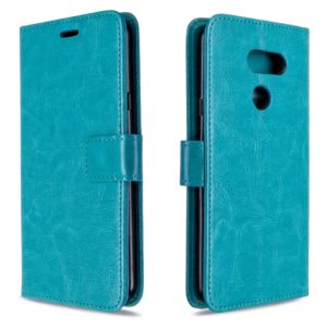 For LG K40S Crazy Horse Texture Horizontal Flip Leather Case with Holder & Card Slots & Wallet & Photo Frame(Blue) (OEM)