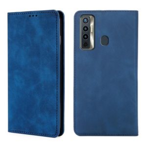 For Tecno Camon 17 Skin Feel Magnetic Horizontal Flip Leather Case with Holder & Card Slots(Blue) (OEM)