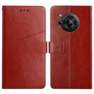 For Sharp Aquos R7 Y Stitching Horizontal Flip Leather Phone Case(Brown) (OEM)