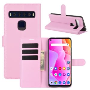 For TCL 10L Litchi Texture Horizontal Flip Protective Case with Holder & Card Slots & Wallet(Pink) (OEM)