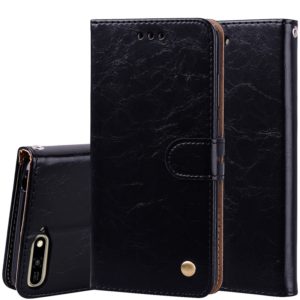 Business Style Oil Wax Texture Horizontal Flip Leather Case for Huawei Y6 (2018), with Holder & Card Slots & Wallet (Black) (OEM)