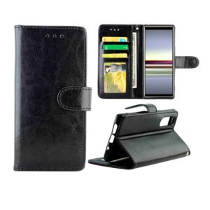 For Sony Xperia 5 Crazy Horse Texture Leather Horizontal Flip Protective Case with Holder & Card Slots & Wallet & Photo Frame(Black) (OEM)