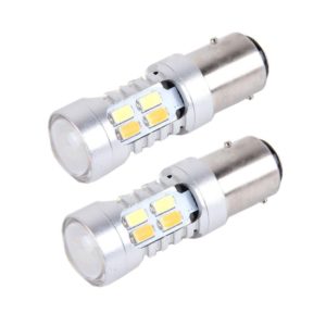 2 PCS 1157 10W 1000 LM 6000K White + Yellow Light Turn Signal Light with 20 SMD-5730-LED Lamps And Len. DC 12-24V (OEM)