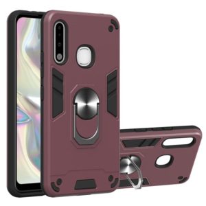For Samsung Galaxy A70e 2 in 1 Armour Series PC + TPU Protective Case with Ring Holder(Wine Red) (OEM)