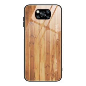For Xiaomi Poco X3 NFC Wood Grain Glass Protective Case(M03) (OEM)