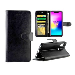 For LG W10 Crazy Horse Texture Leather Horizontal Flip Protective Case with Holder & Card Slots & Wallet & Photo Frame(Black) (OEM)