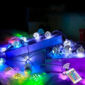 4m 40 LEDs RGB Colorful Synchronous USB Iron Hollow Ball Lamp Lantern Garden Decoration Holiday String Lights (OEM)