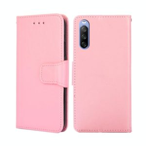 For Sony Xperia 10 III Crystal Texture Leather Phone Case(Pink) (OEM)