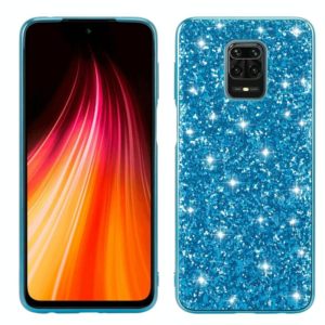For Xiaomi Redmi Note 9 Pro Glitter Powder Shockproof TPU Protective Case(Blue) (OEM)