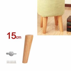 Solid Wood Sofa Foot Table Leg Cabinet Foot Furniture Chair Heightening Pad, Size:15 cm, Style:Tilt(Wood Color) (OEM)