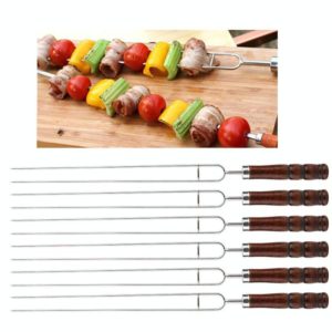 Stainless Steel Barbecue Skewers Barbecue Fork U-shaped Barbecue Fork, Specification: 6 PCS in color box (OEM)