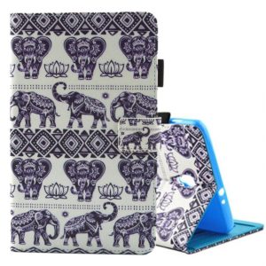 For Galaxy Tab A 8.0 / T380 & T385 Elephant Lotus Pattern Horizontal Flip Leather Case with Holder & Card Slots (OEM)