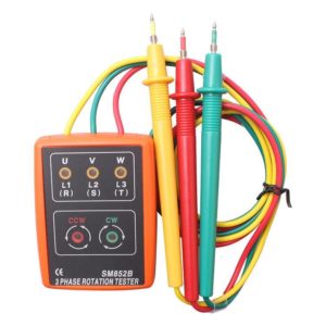 SM852B 3 Phase Rotation Tester Indicator Detector Meter(Orange) (OEM)