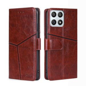 For Honor X30i Geometric Stitching Horizontal Flip Leather Phone Case(Dark Brown) (OEM)