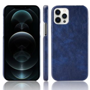 For iPhone 12 Pro Max Shockproof Litchi Texture PC + PU Case(Blue) (OEM)
