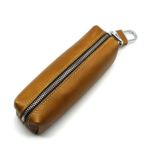 Car Keys Holder Genuine Leather Coin Purse for Men Key Wallets(Yellow)