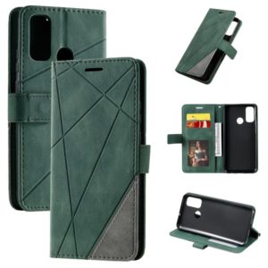 For Huawei P smart 2020 Skin Feel Splicing Horizontal Flip Leather Case with Holder & Card Slots & Wallet & Photo Frame(Green) (OEM)
