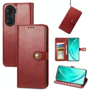 For Honor 60 Pro Solid Color Leather Buckle Phone Case(Red) (OEM)