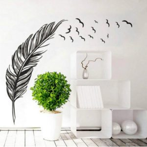 PVC Feather Creative Home Bedroom Sofa Background Wall Sticker(Left) (OEM)