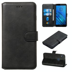 For Motorola Moto E6 Classic Calf Texture Horizontal Flip PU Leather Case, with Holder & Card Slots & Wallet(Black) (OEM)