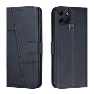 For Infinix Smart 6 Stitching Calf Texture Buckle Leather Phone Case(Blue) (OEM)