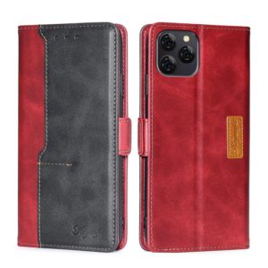 For Blackview A95 Contrast Color Side Buckle Leather Phone Case(Red + Black) (OEM)