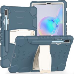 For Samsung Galaxy Tab S6 T860 3-Layer Protection Screen Frame + PC + Silicone Shockproof Combination Case with Holder(Cornflower Blue) (OEM)