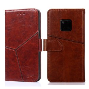 For Huawei Mate 20 Pro Geometric Stitching Horizontal Flip TPU + PU Leather Case with Holder & Card Slots & Wallet(Dark Brown) (OEM)