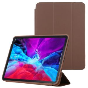 3-fold Horizontal Flip Smart Leather Case with Sleep / Wake-up Function & Holder For iPad Air 2022 / 2020 10.9(Brown) (OEM)