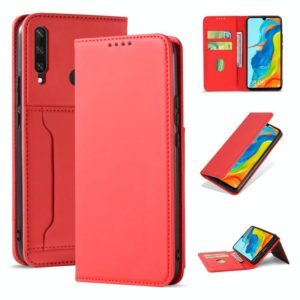For Huawei P30 Lite / Nova 4e Strong Magnetism Liquid Feel Horizontal Flip Leather Case with Holder & Card Slots & Wallet(Red) (OEM)