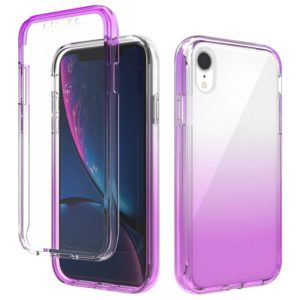 For iPhone XR Shockproof High Transparency Two-color Gradual Change PC+TPU Candy Colors Protective Case(Purple) (OEM)